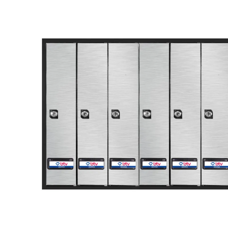 BUZON PRISMA SUPERIOR ESPECIAL G6-24 CUERPO NEGRO PUERTA INOXIDABLE BRILLO 400 x 1005 - 1989 x 300